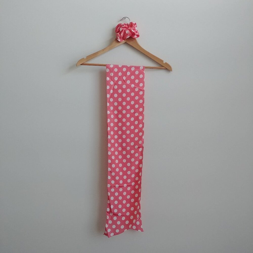 NEW vintage Arbar made in Vancouver Canada pink scarf and scrunchie set